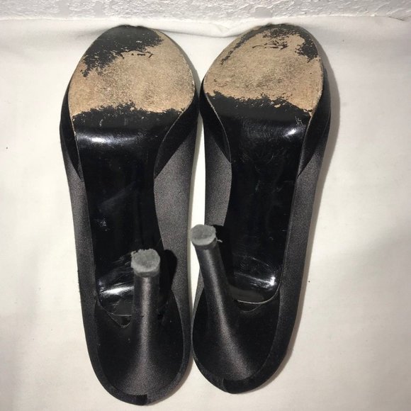 stuart weitzman Black Satin Round Toe High heel Pumps - Picture 4 of 5